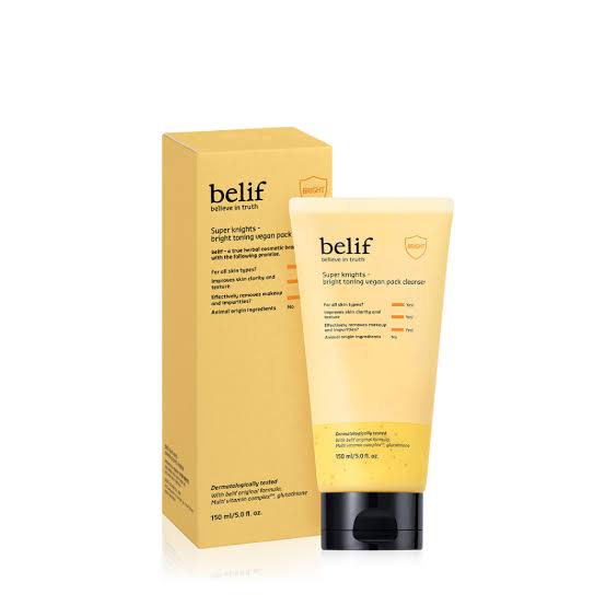 Belif Super Knights Bright Toning Vegan Pack Detergente 150ml