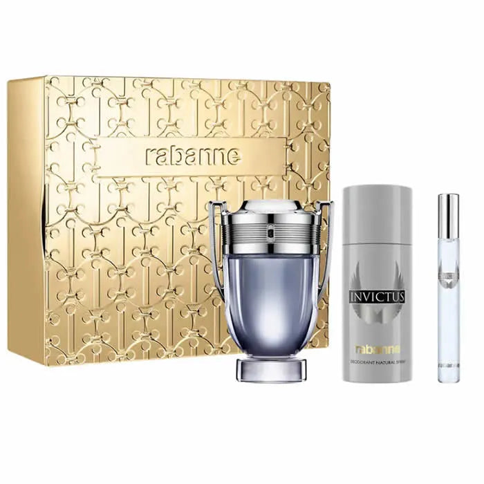 Paco Rabanne Invictus eau de toilette Set 3 Piezas EDT 100ml