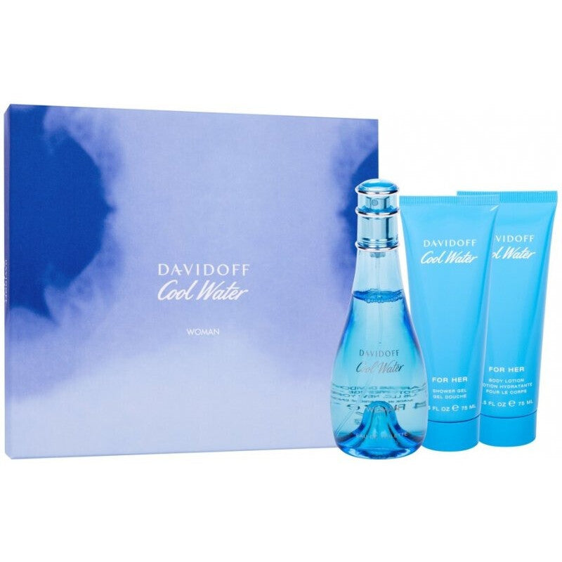 Davidoff Cool Water Woman Conjunto EDT 100ml + 75ml + 75ml